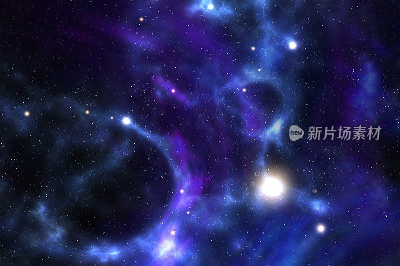 3D渲染星系空间背景与星场