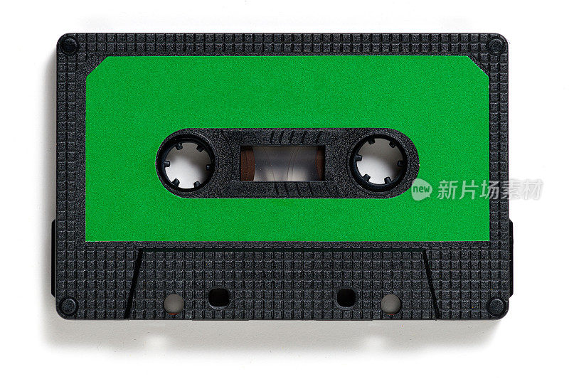复古紧凑型磁带，音乐磁带，音乐磁带，磁带或音频磁带的白色背景