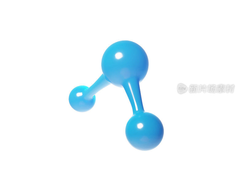 白色背景上的蓝色分子形状