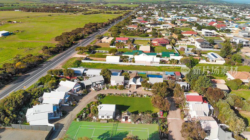 米德尔顿的无人机鸟瞰图，南澳大利亚