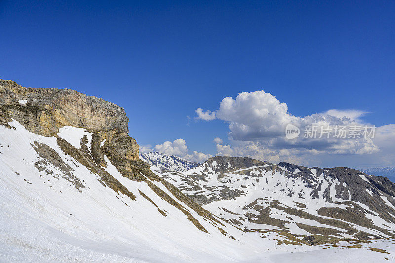 大格洛克纳山脉附近的奥地利阿尔卑斯山的雪峰