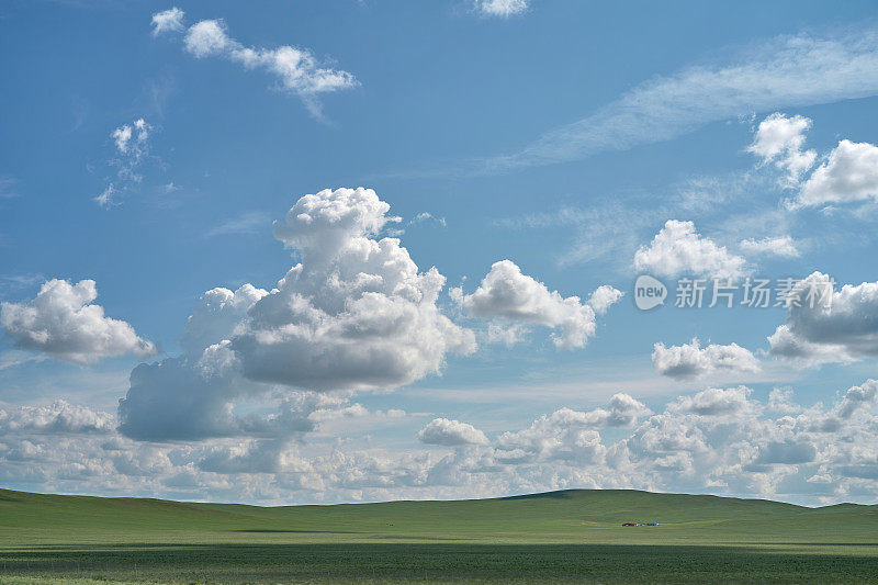 天空和草原背景照片文件