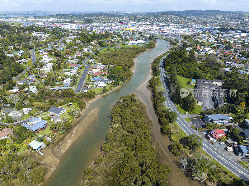 新西兰旺阿雷市鸟瞰图