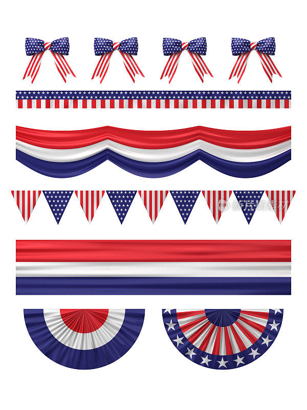 美国独立日装饰边框设置。