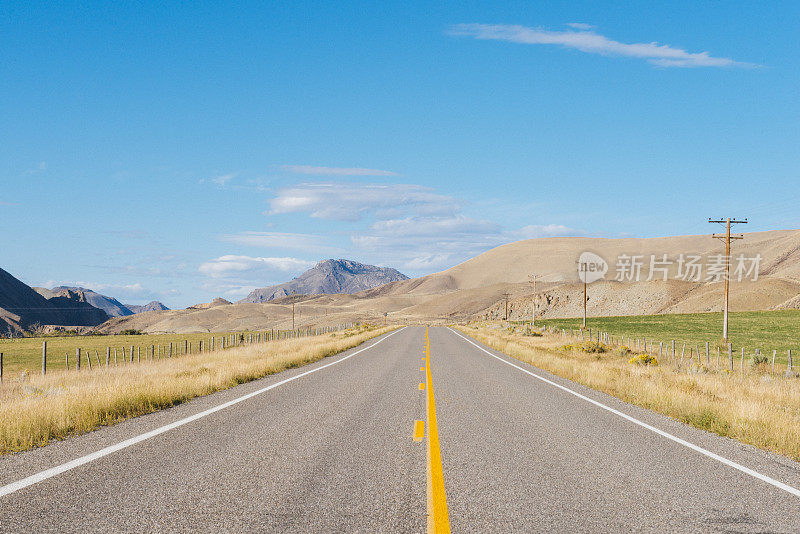 空旷的风景公路爱达荷西部风景在夏天