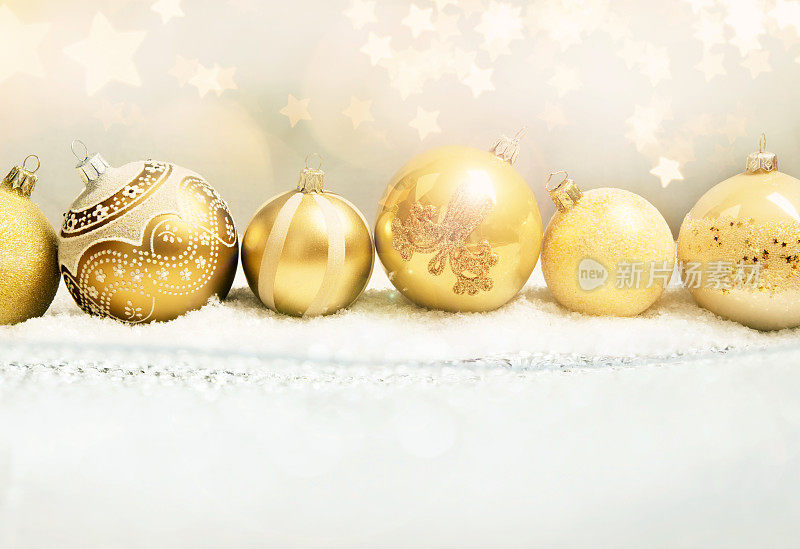 金色圣诞装饰-散星圣诞球