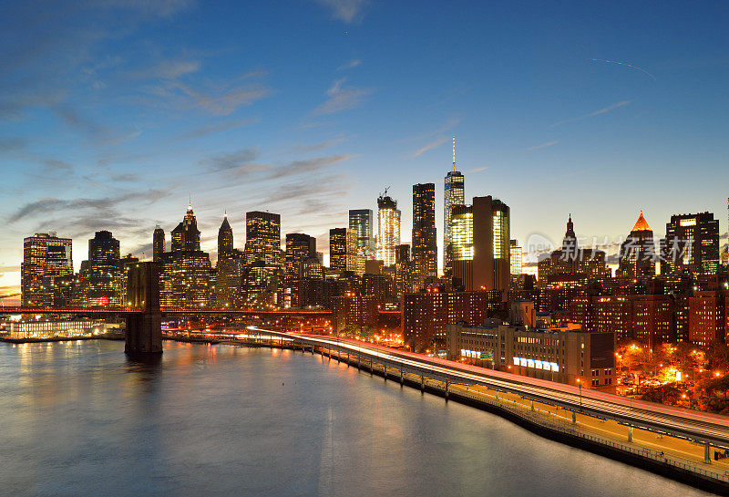 曼哈顿在日落时分。