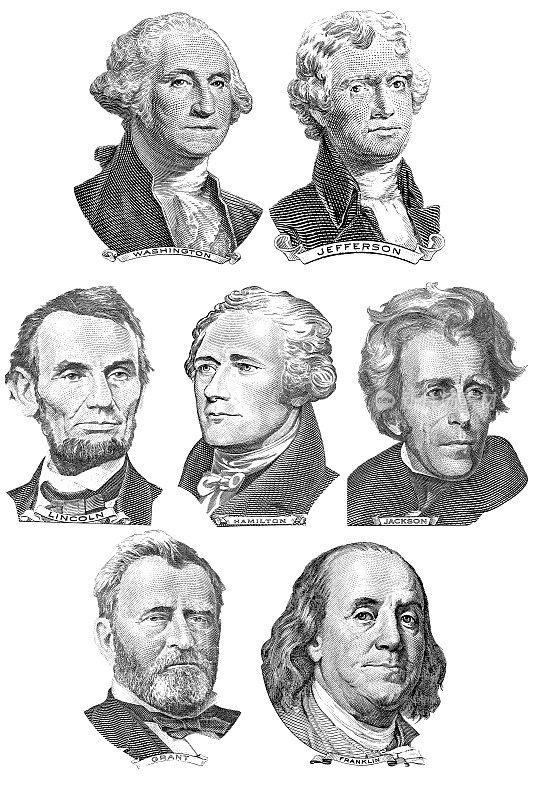 雕刻了七位总统的肖像