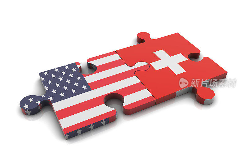 美国和瑞士国旗拼图