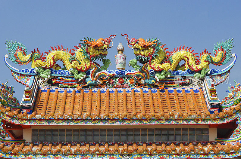 中国龙在寺庙。