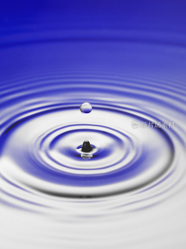 蓝色和银色的水滴