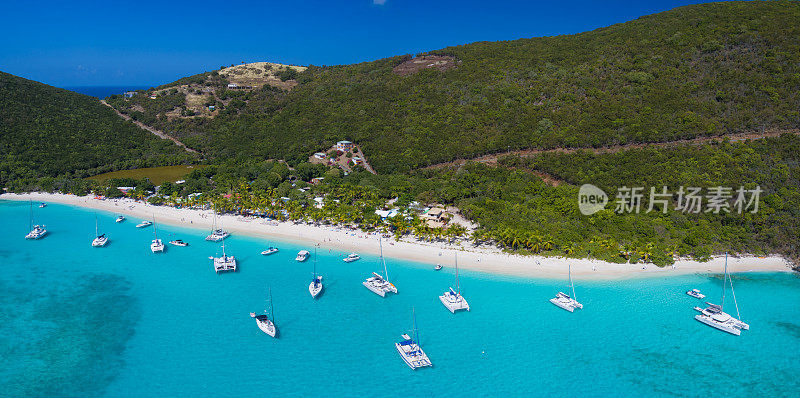 白湾鸟瞰图，约斯特范戴克，BVI