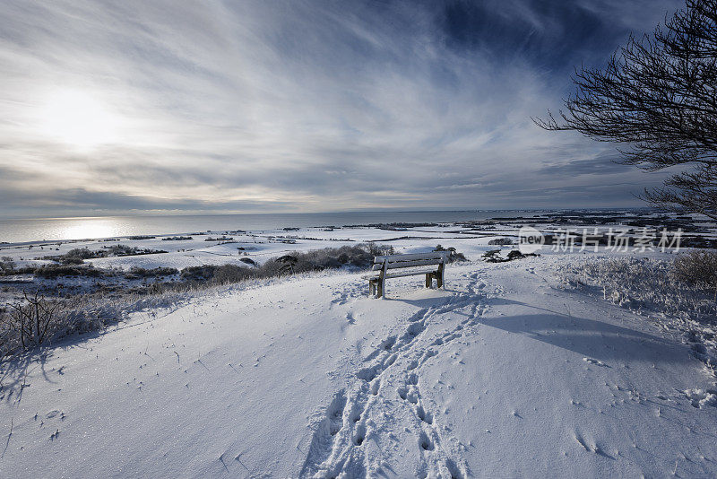 丹麦M?n岛的冬季景色
