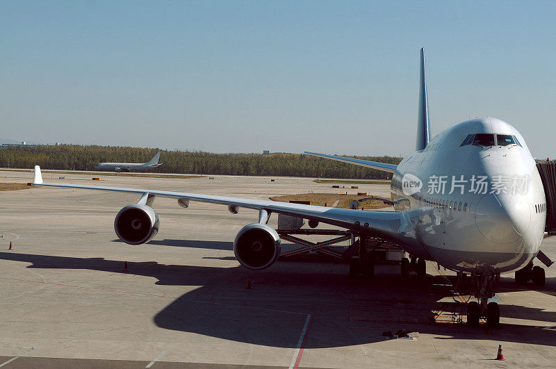 大型喷气式飞机，在北京首都机场第三航站楼，中国