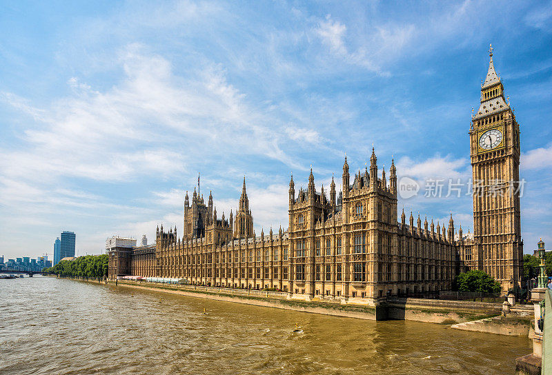 英国伦敦的国会大厦和大本钟