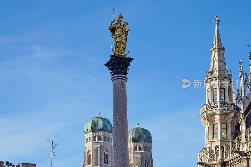 德国慕尼黑玛丽恩广场的圣玛丽圆柱。