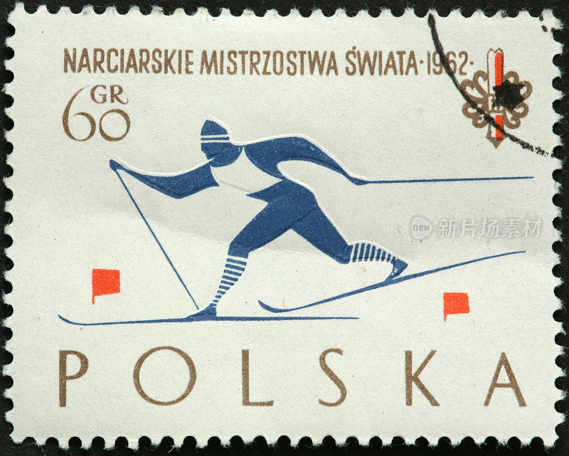 老式的波兰越野滑雪运动员