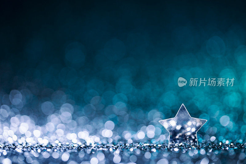 圣诞星-散焦装饰蓝色散焦