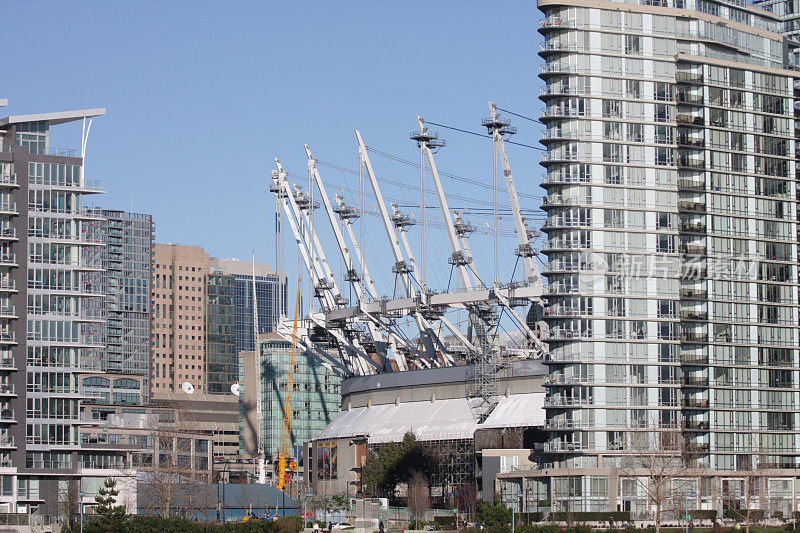市中心住宅区和体育馆，温哥华，不列颠哥伦比亚省，加拿大