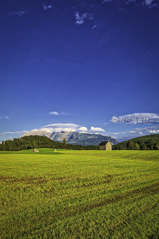 带绿色草甸的高山景观(HDRi)