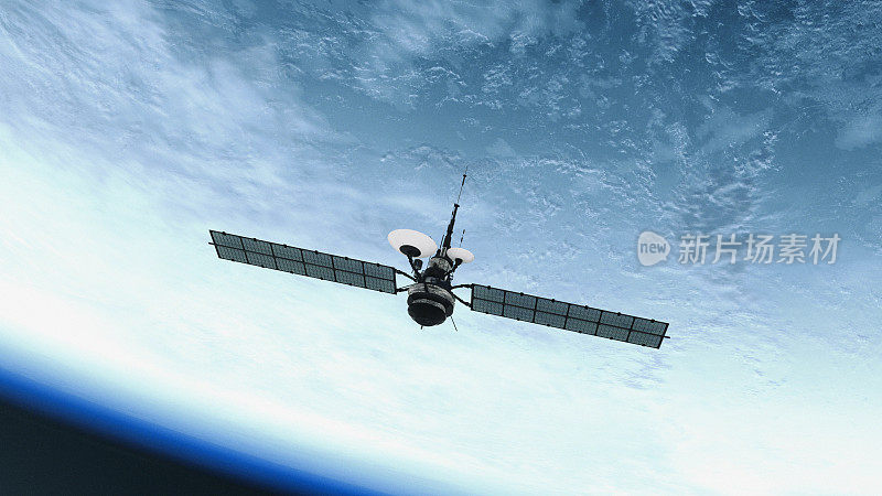 间谍卫星绕地球运行。NASA公共领域图像