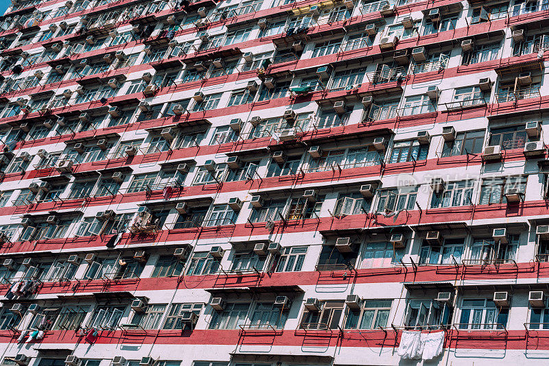 中国香港拥挤的公寓楼
