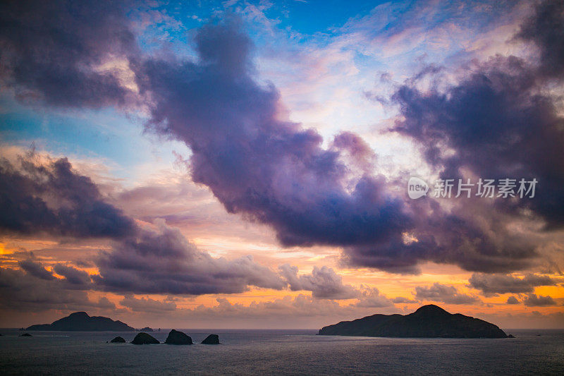 夕阳海景冲绳