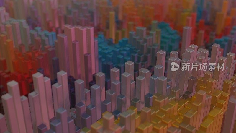 抽象数据立方体着色的未来技术模式