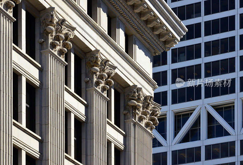 新古典主义的西北共同人寿保险公司旧总部(1914年)和美国银行大厦，密尔沃基，威斯康星州，美国