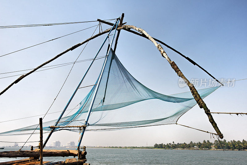 印度喀拉拉邦科钦的中国渔网