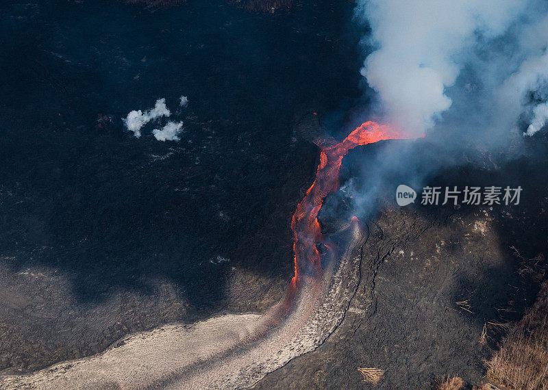夏威夷火山喷发熔岩流2018
