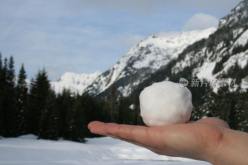 手掌中的雪球