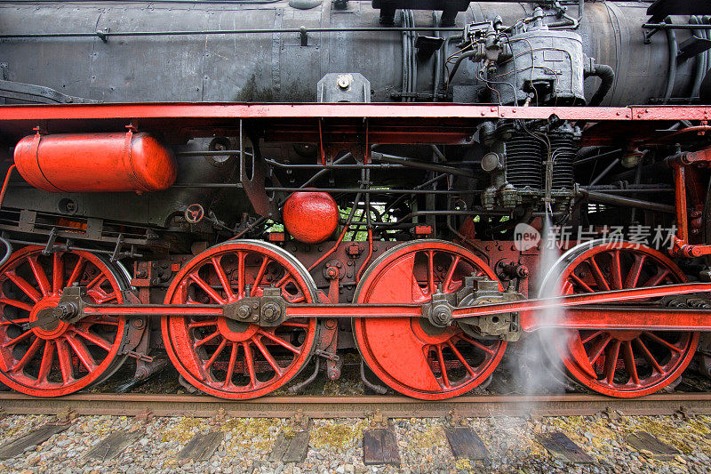 传统德国蒸汽火车的车轮