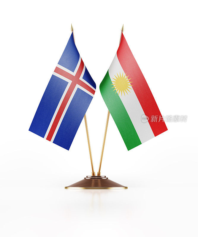 冰岛和库尔德斯坦的微型国旗