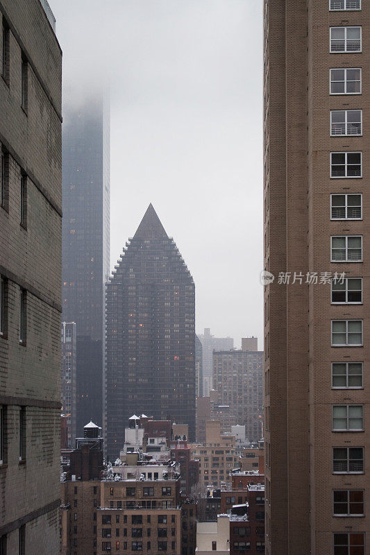 下雪下的曼哈顿景色