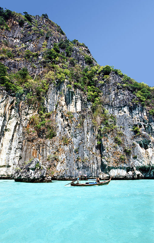 泰国甲米省，科菲，长尾船。