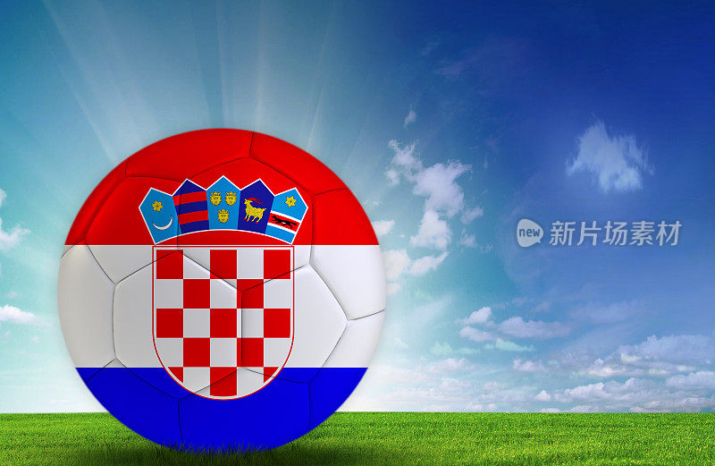 带有克罗地亚国旗的足球