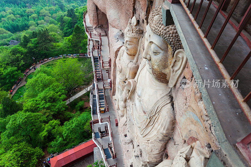 中国甘肃麦积山著名佛面