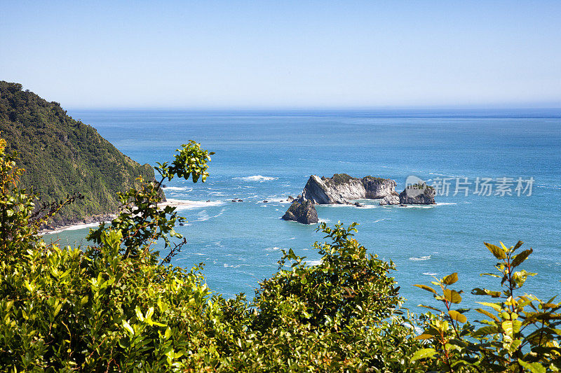 新西兰南部岛屿的海岸景观