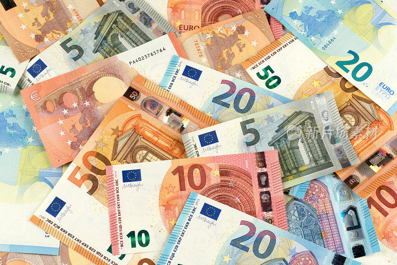 欧元纸币货币金融背景