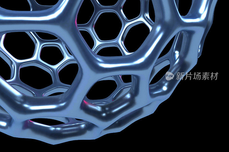 人工六角纳米材料的结构。石墨烯的概念。科学与技术。