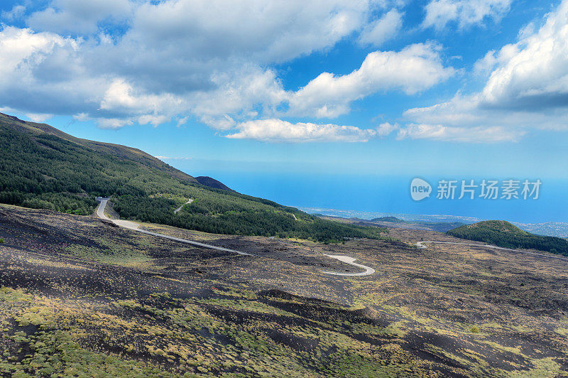 西西里岛埃特纳火山的火山景观