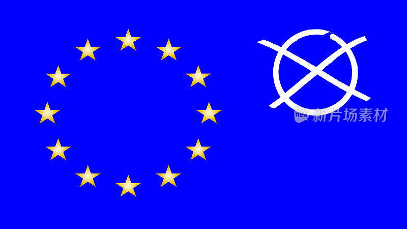 欧洲国旗星圈与投票交叉背景