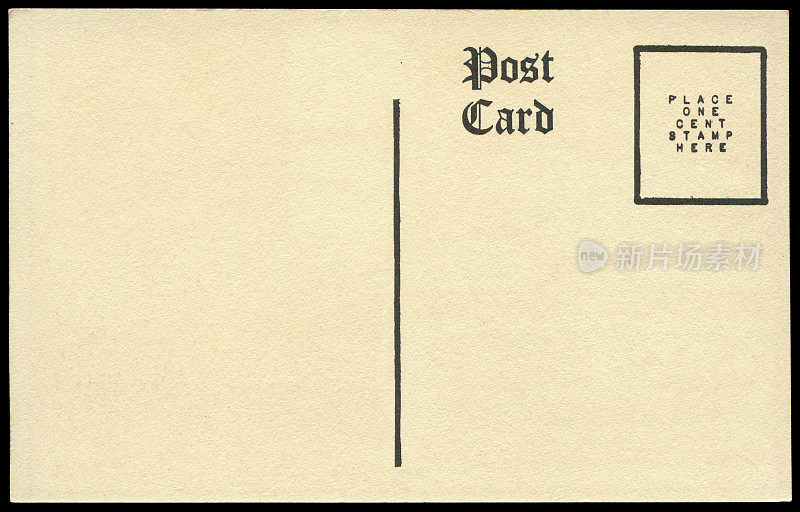 20世纪初来自美国的老式空白明信片，对于任何历史明信片通信的使用都是一个非常好的背景。