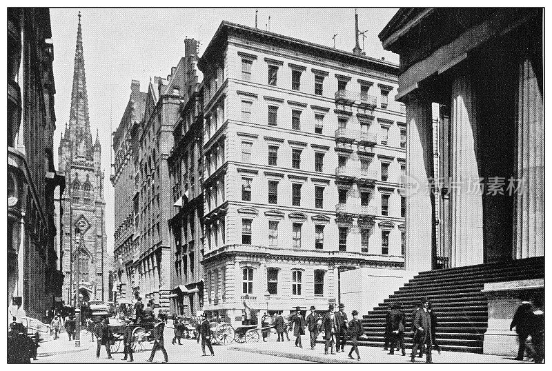 古董黑白照片的纽约:曼哈顿信托公司的纽约