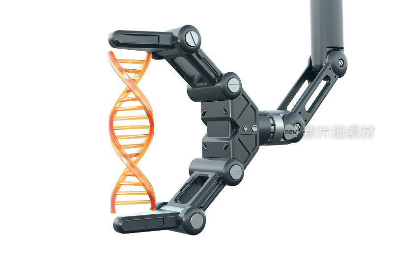 机器人手臂有橙色的DNA结构