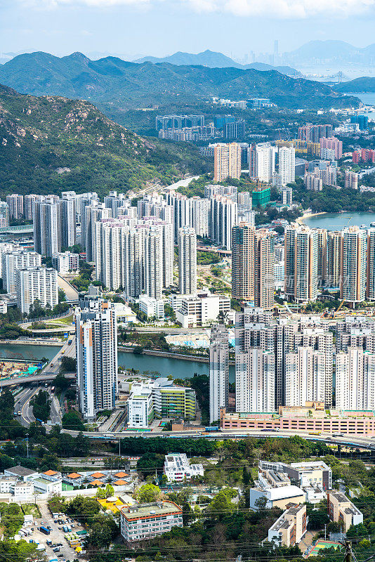 香港屯门城鸟瞰图