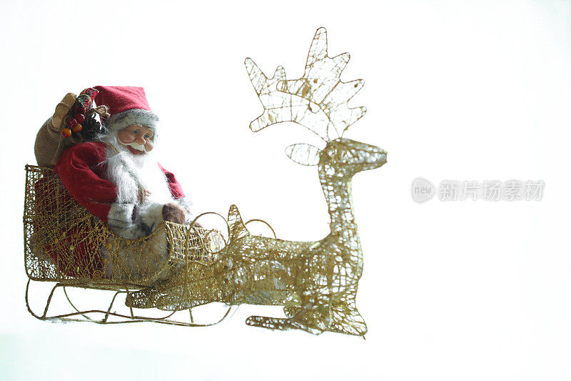鹿和圣诞老人，圣诞节的概念