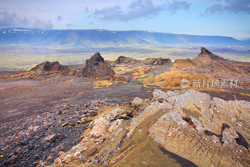 冰岛的火山景观