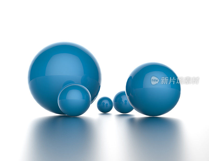 蓝色球体背景3D渲染